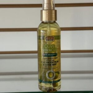 African Pride Olive Miracle Anti-Breakage Heat Protection Shine Mist Hair Spray 4 oz, All Hair